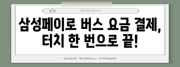 삼성페이로 버스 탑승 완전 가이드 | 결제부터 할인까지