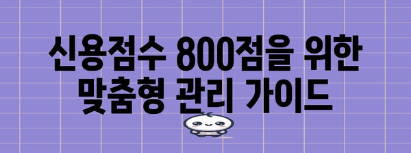 신용점수 800점 달성하기 위한 비결