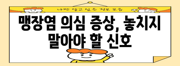 맹장염 탐구 | 증상 파악부터 예방법까지