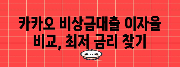 카카오 비상금대출 이용법 | 조건과 이자 비교를 통한 현명한 선택