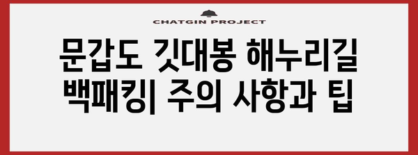 문갑도 깃대봉 해누리길 백패킹 가이드 | 철저한 준비와 알아둘 사항