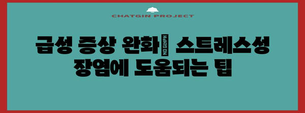 스트레스성 장염 | 원인 파악과 즉각적인 증상 완화법