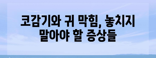 코감기와 귀 막힘의 이해와 예방법