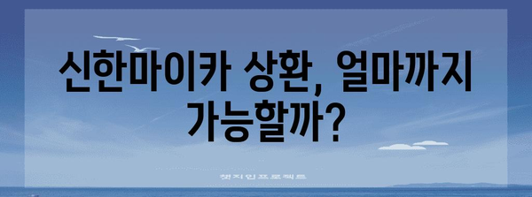 키워드를 지키는 신한마이카 최대 상환 금액 안내