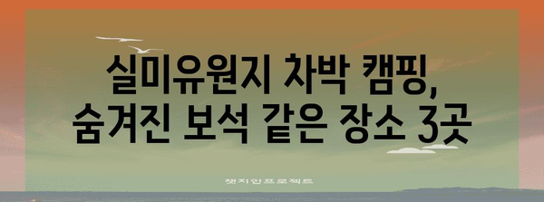 실미유원지 차박 캠핑 베스트 장소 TOP3