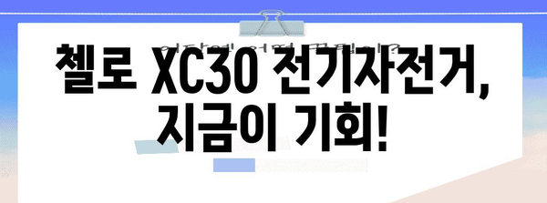 부산산 첼로 XC30 전기자전거 대특가 | 놓치지 마세요!