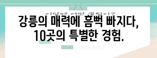 강릉에서 가볼 만한 베스트 10곳 | 동해안의 숨겨진 보석을 발견하세요