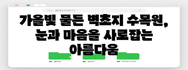 파주 벽초지 수목원 가을 데이트 | 신들과 함께하는 경치 좋은 여행