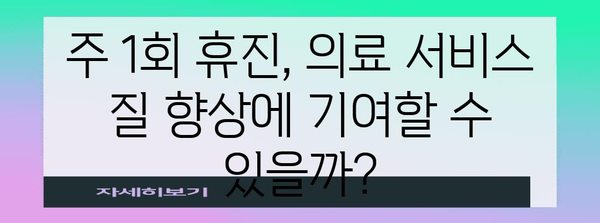 병원 주 1회 휴진 | 병아리 휴직이 의료에 미치는 영향