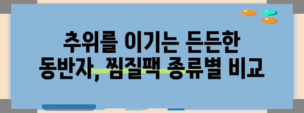 겨울철 필수품, 충전식 찜질팩 가이드 | 종류, 사용법, 추천