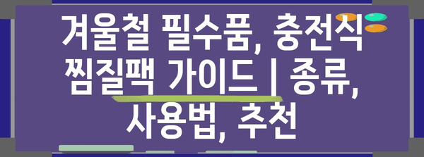 겨울철 필수품, 충전식 찜질팩 가이드 | 종류, 사용법, 추천