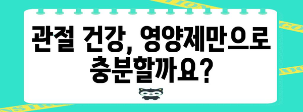 관절 영양제 | 필수 성분과 권장 제품 소개