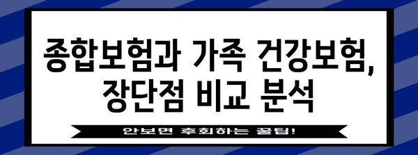 종합보험 vs 가족 건강보험 | 내게 맞는 보장은?