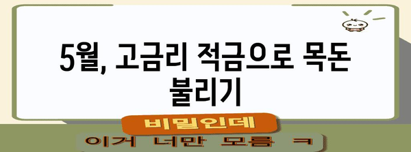 5월 고금리 적금 추천 | 최고 금리 은행 비교