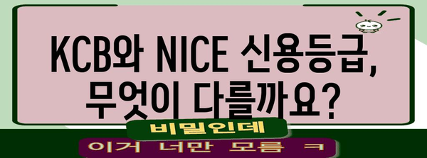 신용등급 표 해석 가이드 | KCB vs NICE 차이점