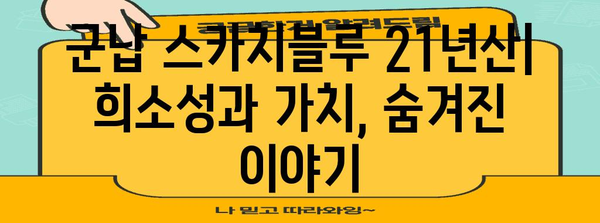 군납 스카치블루 21년산 가격, 구매 및 정보 가이드