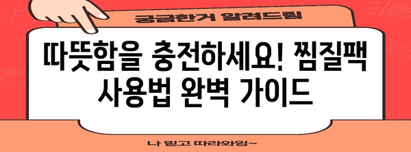 겨울철 필수품, 충전식 찜질팩 가이드 | 종류, 사용법, 추천