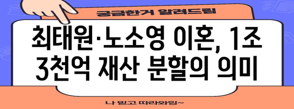 1조3천억 원 재산 분할 | 최태원·노소영 이혼 사건의 경과와 분석