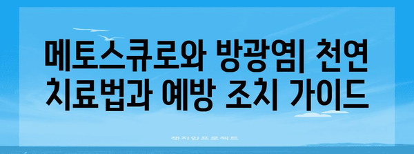 메토스큐로와 방광염 | 천연 치료법과 예방 조치 가이드