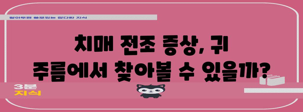 귀주름 | 치매 전조나 단순한 노화인가?
