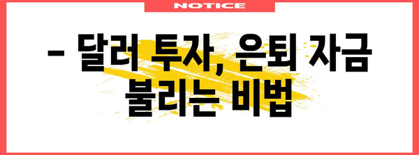 노후 재테크 노하우 | 달러 투자로 은퇴 기금 증식