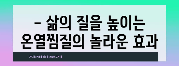 온열찜질기의 혁명적 효과 | 웰니스, 스트레스 해소, 삶의 질 향상