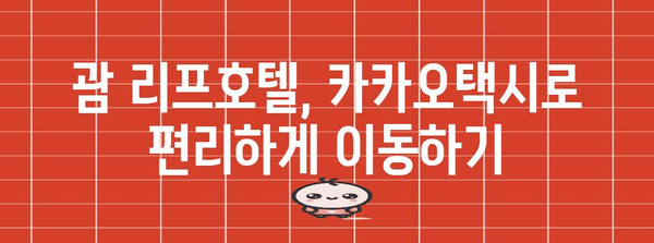 괌 리프호텔 편하게 가기 | 카카오택시 이용 가이드