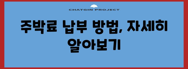 주박료 납부 방법 및 위반료 안내