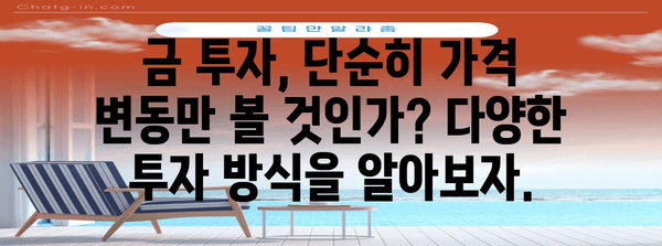 금투자의 현명한 선택 | 리스크 대비한 투자 방식 탐구