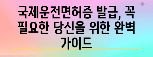 국제운전면허증 발급 완벽 가이드 | 절차, 서류, 수령 방법, 주의 사항