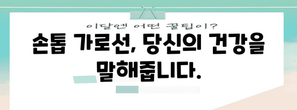 손톱 가로선의 신체적 의미 | 건강 상태를 알아내는 힌트