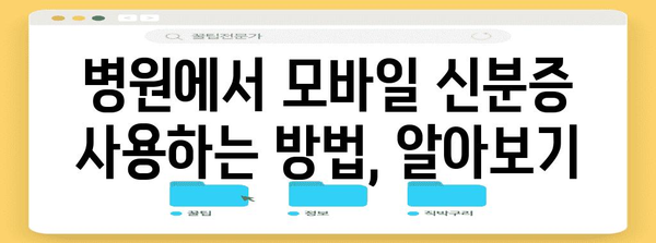 병원 필수 모바일 신분증 | 발급 방법, 사용법