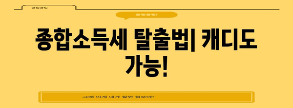 종합소득세 케이스별 탈출법 | 캐디도 가능!