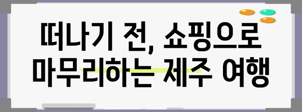 제주 공항 근처 쇼핑 탐험 | 득템과 추억 한꺼번에