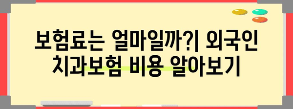 외국인 치과보험 가입 전 필독 사항