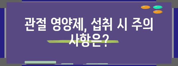 관절 영양제 | 필수 성분과 권장 제품 소개