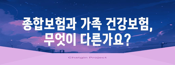 종합보험 vs 가족 건강보험 | 내게 맞는 보장은?