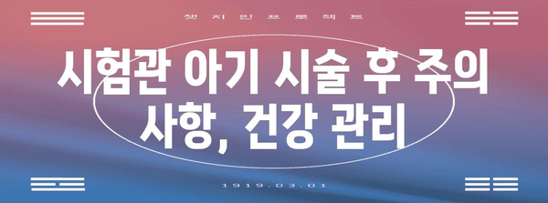 시험관 아기 시술 가이드 | 성공 가능성 높이기