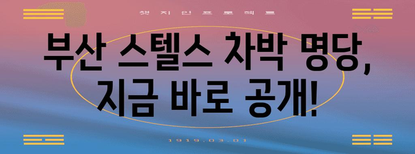 부산 스텔스 차박 | 최적의 장소와 꿀팁 총망라