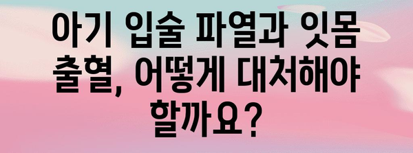 아기 입술 파열 및 잇몸 출혈 | 원인, 대처법, 예방 조치