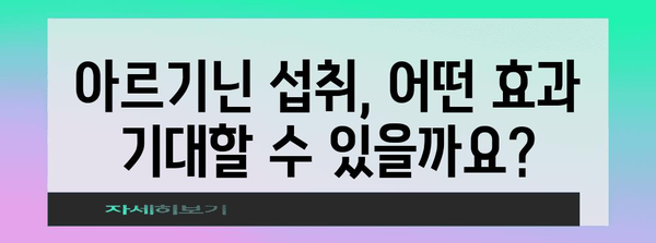 남성 아르기닌의 효능과 부작용 | 효과적인 복용법