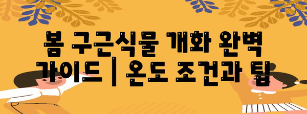 봄 구근식물 개화 완벽 가이드 | 온도 조건과 팁