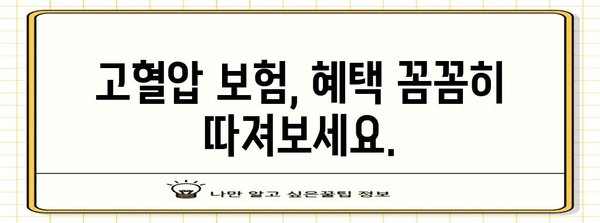 고혈압 대비 보험 혜택 분석 가이드