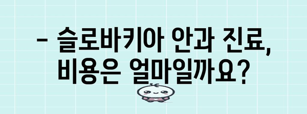 슬로바키아 안과 치료 가이드 | 병원, 약국, 약품, 가격 정보