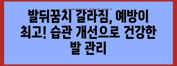발뒤꿈치 갈라짐과 작별 | 부드럽고 매끈한 발 만들기