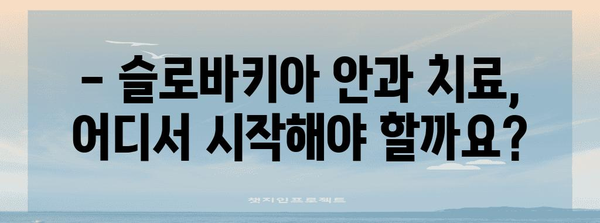 슬로바키아 안과 치료 가이드 | 병원, 약국, 약품, 가격 정보
