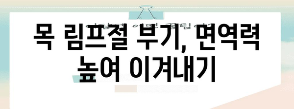 목 림프절 부기와 통증 관리 팁