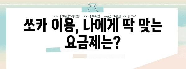 쏘카 이용료 절약법 대공개 | 운전 방법부터 꿀팁까지