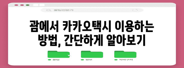 괌 리프호텔 편하게 가기 | 카카오택시 이용 가이드