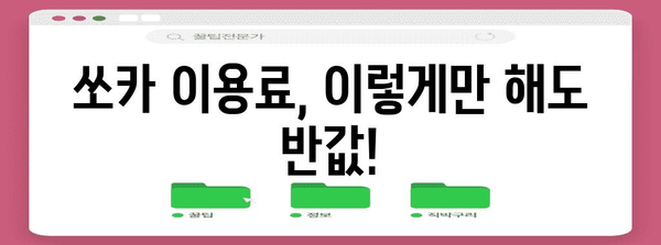 쏘카 이용료 절약법 대공개 | 운전 방법부터 꿀팁까지